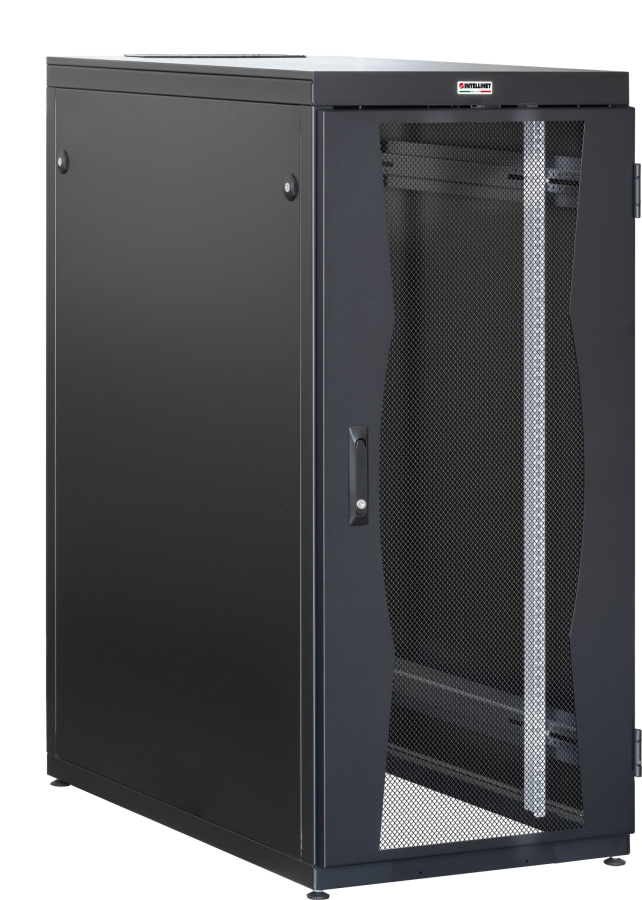 Armadio NetRack 19'' 600x1000 27 Unità Nero Porte Grigliate da Assemblare
